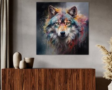 Wolf kleurrijk van The Xclusive Art