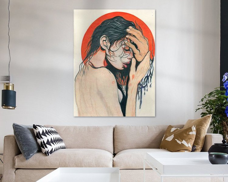 Voorbeeld van het werk in een kamer