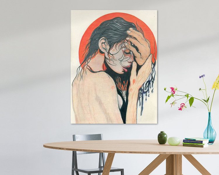 Voorbeeld van het werk in een kamer