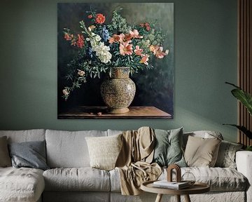 Bouquet classique | Peinture fleurs classique sur Blikvanger Schilderijen