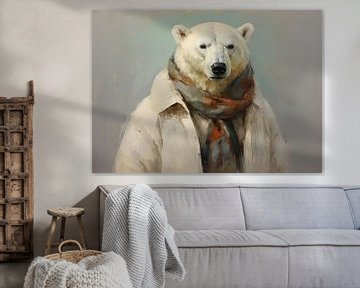 Elegant Polar Bear | Polar Bear Portrait sur De Mooiste Kunst