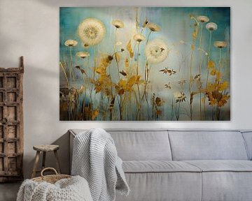 Eternity | Floral Gold Art sur Peinture Abstraite