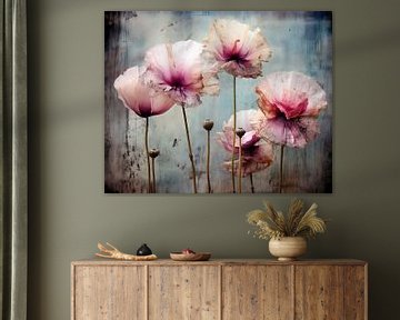 Grunge Poppies by Jacky