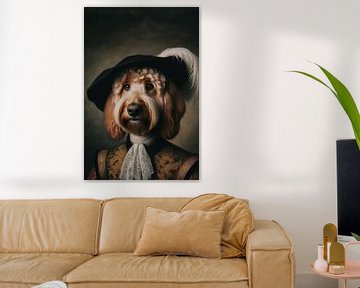 Portrait Labradoodle Renaissance von Ellen Van Loon