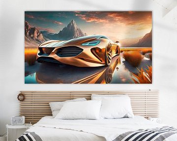 Racing car with gold colour