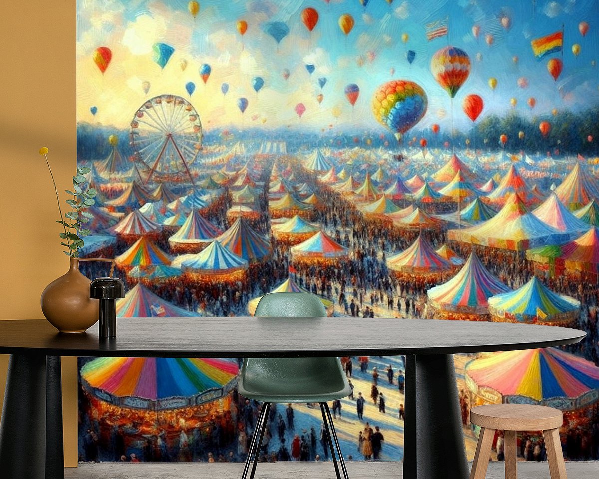 Voorbeeld van het werk in een kamer
