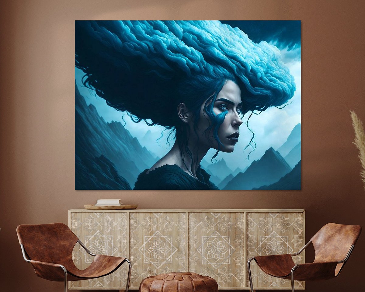 Voorbeeld van het werk in een kamer