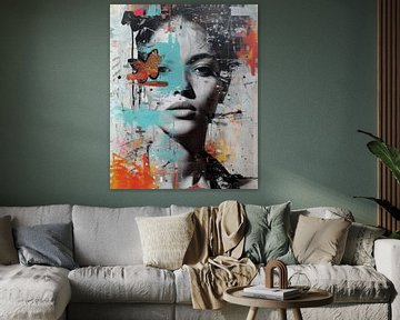 Modern en abstracte collage in popart stijl van Carla Van Iersel