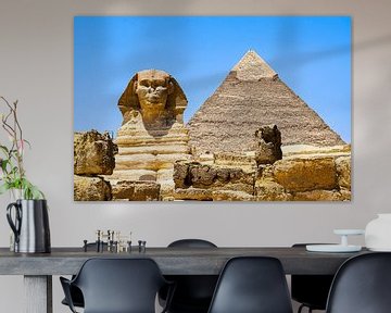 The pyramids and sphinx of Giza in Egypt