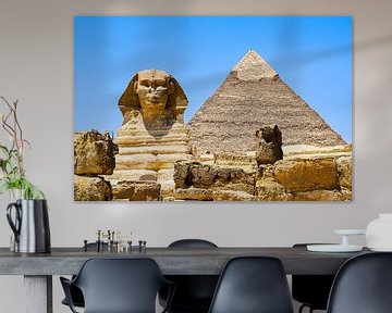 The pyramids and sphinx of Giza in Egypt by MADK