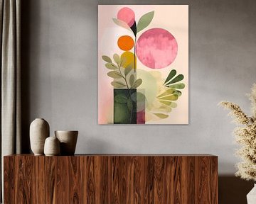 Abstrait botanique Vert Rose sur Gypsy Galleria