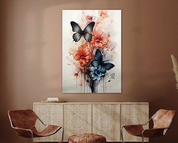 vlinder aquarel van P U F F Y