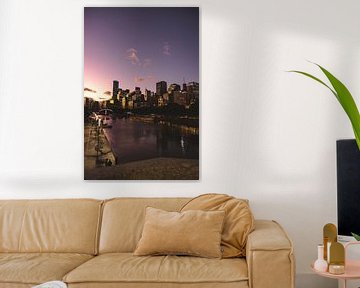 Golden Glow: Sunset on the Yarra River in Melbourne by Ken Tempelers