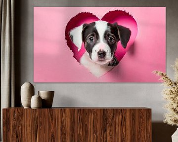 Cute puppy with a heart by Mustafa Kurnaz