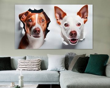 Zwei Hunde mit Löcher von Mustafa Kurnaz