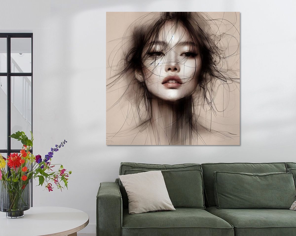 Voorbeeld van het werk in een kamer