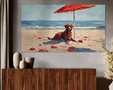 dog by the sea by Yvonne Blokland