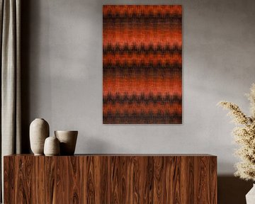 Nostalgia. 70s retro textiles in orange, brown, black and rust by Dina Dankers