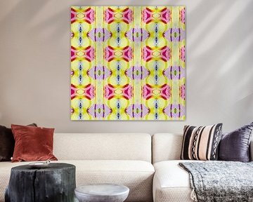 abstract geometric pattern retro yellow by Claudia Gründler