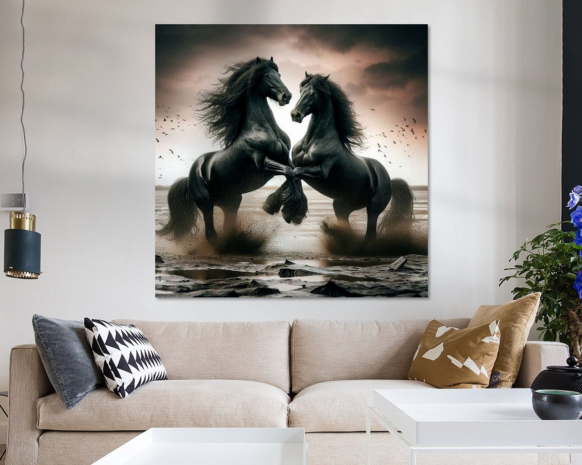 Voorbeeld van het werk in een kamer