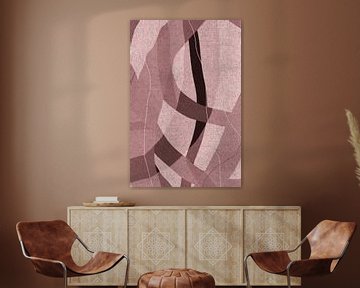 Moderne abstracte minimalistische vormen en lijnen in bruin nr. 8 van Dina Dankers