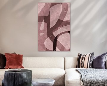 Moderne abstracte minimalistische vormen en lijnen in bruin nr. 7 van Dina Dankers