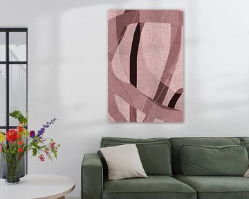 Moderne abstracte minimalistische vormen en lijnen in bruin nr. 6 van Dina Dankers