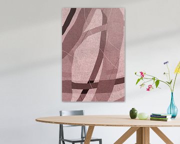 Moderne abstracte minimalistische vormen en lijnen in bruin nr. 5 van Dina Dankers