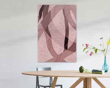 Moderne abstracte minimalistische vormen en lijnen in bruin nr. 4 van Dina Dankers