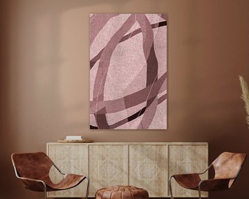 Moderne abstracte minimalistische vormen en lijnen in bruin nr. 3 van Dina Dankers