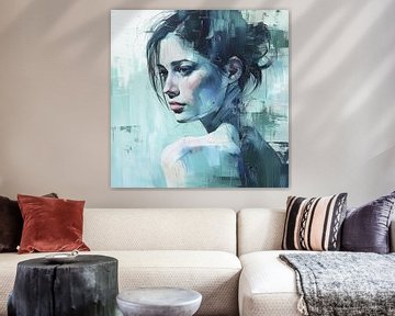 Portret van een vrouw, 'Blue Reflection' van Color Square