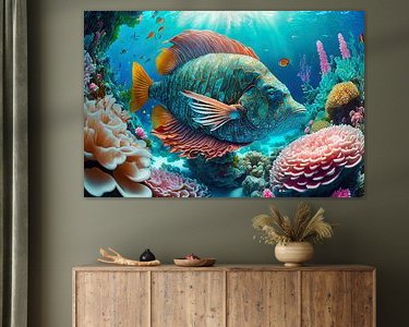 Voorbeeld van het werk in een kamer