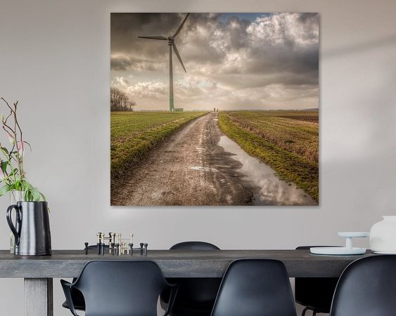 Voorbeeld van het werk in een kamer