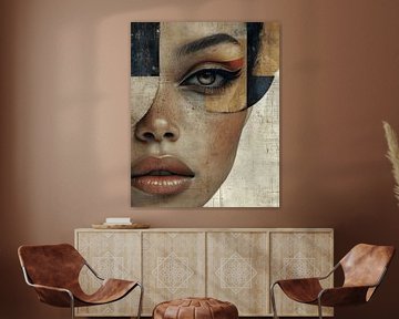 Modern portret in collage stijl van Carla Van Iersel