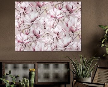 Magnolia Floral Nostalgia Pastel Pink von Andrea Haase