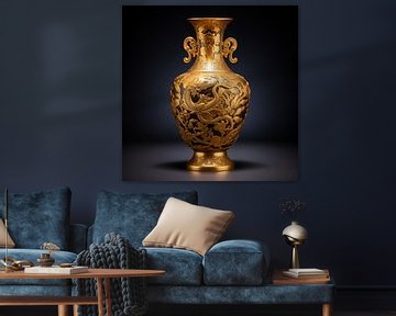 Goldene Vase (Chinesisch) von The Xclusive Art