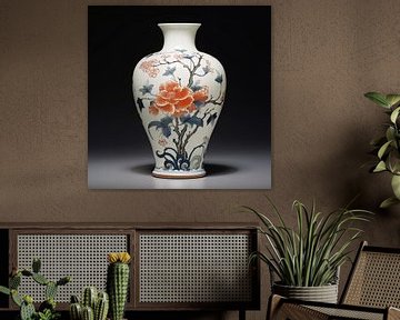 Vase chinois avec fleurs sur TheXclusive Art