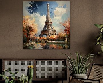 Eiffel Tower blue sky by TheXclusive Art