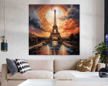 Coucher de soleil sur la Tour Eiffel sur TheXclusive Art