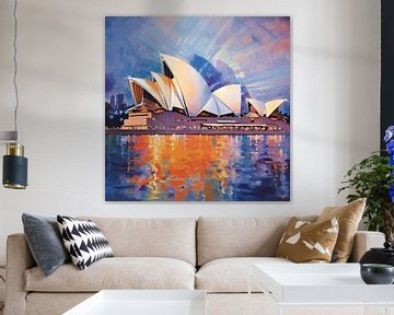 Sydney Opera House blauw/paars van The Xclusive Art