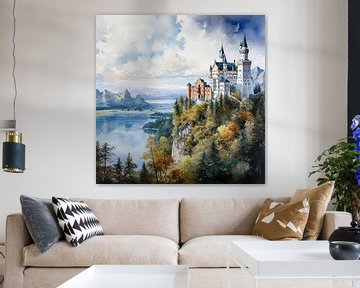 Neuschwanstein Kasteel Duitsland van TheXclusive Art