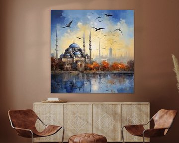 Moskee Istanboel zonsondergang van The Exclusive Painting