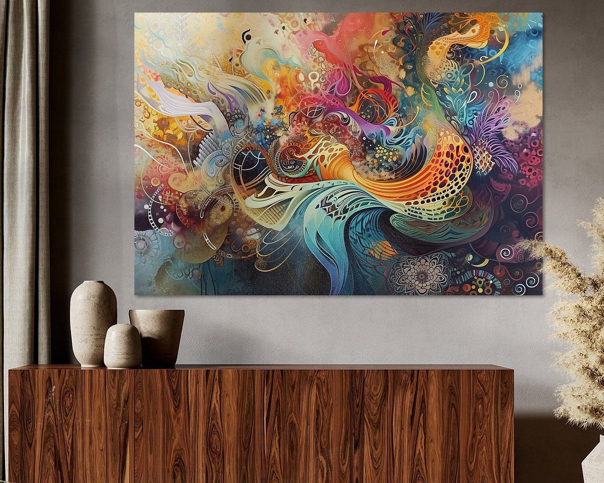 Voorbeeld van het werk in een kamer
