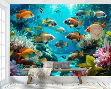 Kleurrijk koraalrif van Uwe Merkel