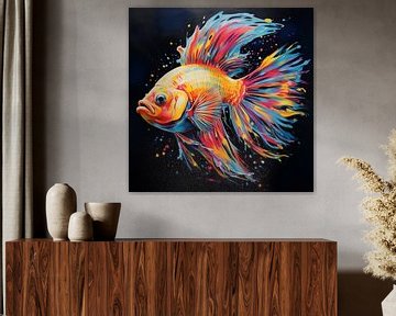 Poisson rouge coloré sur The Xclusive Art