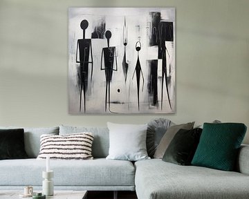 Figuren abstract zwart-wit van The Xclusive Art
