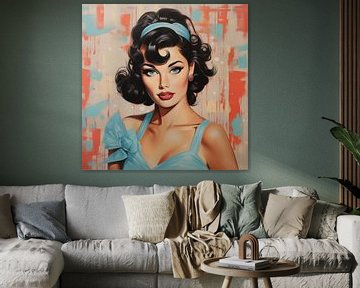 Pin Up Frau Pop Art 1960 von The Xclusive Art