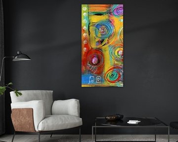 Modern room 777 Colourful circles and lines by Claudia Gründler