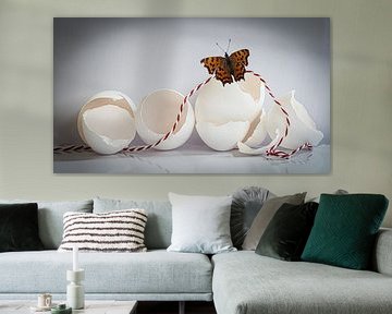 Een feest met eierdoppen.