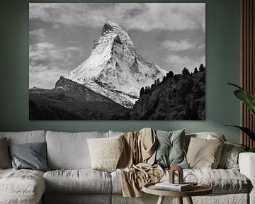 Matterhorn in zwart wit van Menno Boermans